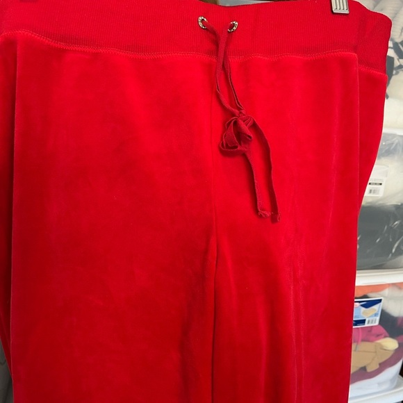 Red Velour Pants - Picture 2 of 4